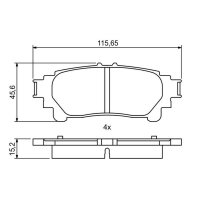 BOSCH 0 986 494 873 Bremsbelagsatz, Scheibenbremse