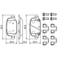 BOSCH 0 986 494 935 Bremsbelagsatz, Scheibenbremse