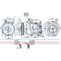 Klimakompressor NISSENS 890562 Keilrippenriemen 123mm - 1 Stück