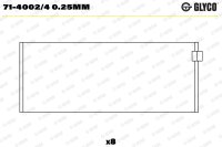 GLYCO 71-4002/4 0.25mm Pleuellagerschale