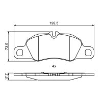 BOSCH 0 986 494 784 Bremsbelagsatz, Scheibenbremse