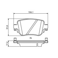 BOSCH 0 986 494 797 Bremsbelagsatz, Scheibenbremse