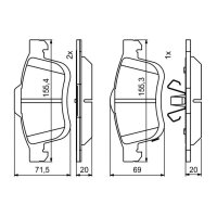 BOSCH 0 986 494 801 Bremsbelagsatz, Scheibenbremse