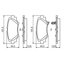 BOSCH 0 986 494 803 Bremsbelagsatz, Scheibenbremse