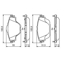BOSCH 0 986 494 805 Bremsbelagsatz, Scheibenbremse