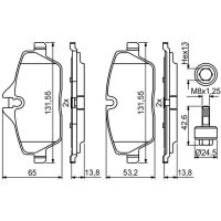 BOSCH 0 986 494 813 Bremsbelagsatz, Scheibenbremse