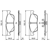 BOSCH 0 986 494 818 Bremsbelagsatz, Scheibenbremse