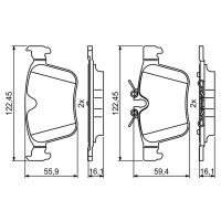 BOSCH 0 986 494 819 Bremsbelagsatz, Scheibenbremse