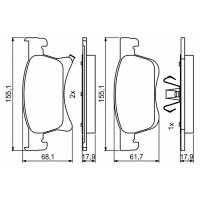 BOSCH 0 986 494 823 Bremsbelagsatz, Scheibenbremse