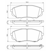BOSCH 0 986 494 827 Bremsbelagsatz, Scheibenbremse