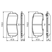 BOSCH 0 986 494 828 Bremsbelagsatz, Scheibenbremse