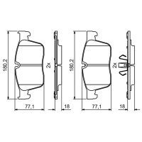 BOSCH 0 986 494 829 Bremsbelagsatz, Scheibenbremse