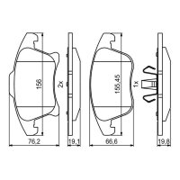 BOSCH 0 986 494 837 Bremsbelagsatz, Scheibenbremse