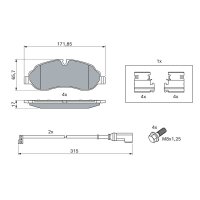 BOSCH 0 986 494 845 Bremsbelagsatz, Scheibenbremse