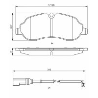 BOSCH 0 986 494 845 Bremsbelagsatz, Scheibenbremse
