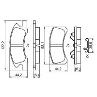 BOSCH 0 986 494 878 Bremsbelagsatz, Scheibenbremse