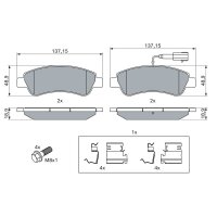 BOSCH 0 986 494 994 Bremsbelagsatz, Scheibenbremse