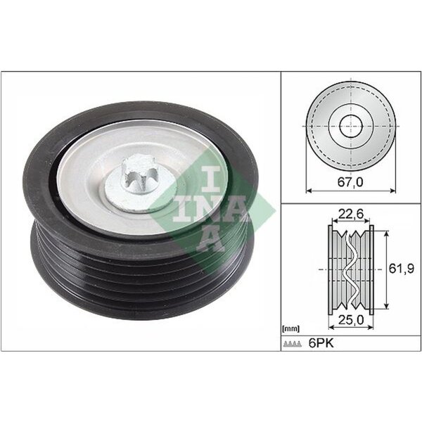 Schaeffler INA 532 0866 10 Umlenk-/Führungsrolle, Keilrippenriemen