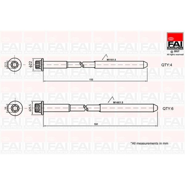 FAI AutoParts B1625 Zylinderkopfschraubensatz