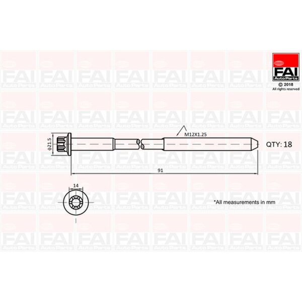 FAI AutoParts B2101 Zylinderkopfschraubensatz