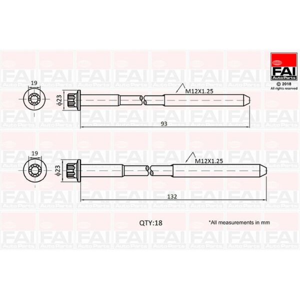 FAI AutoParts B2201 Zylinderkopfschraubensatz