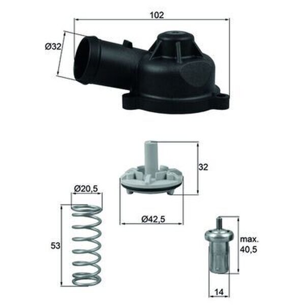 MAHLE TI 244 83D Thermostat, Kühlmittel