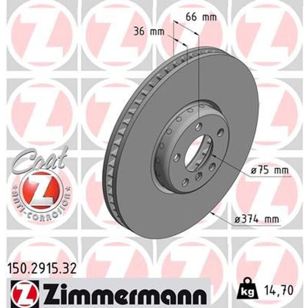 ZIMMERMANN 150.2915.32 Bremsscheibe