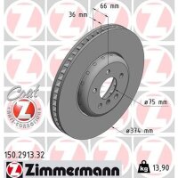 ZIMMERMANN 150.2913.32 Bremsscheibe