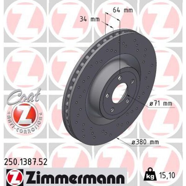 ZIMMERMANN 250.1387.52 Bremsscheibe