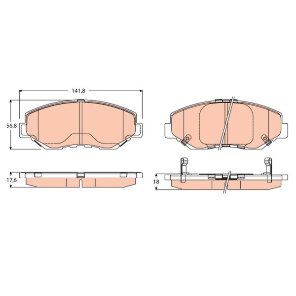 TRW GDB3627 Bremsbelagsatz, Scheibenbremse