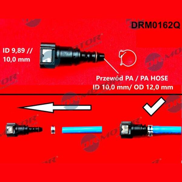 Dr.Motor Automotive DRM0162Q Schlauchverbinder, Kraftstoffschlauch