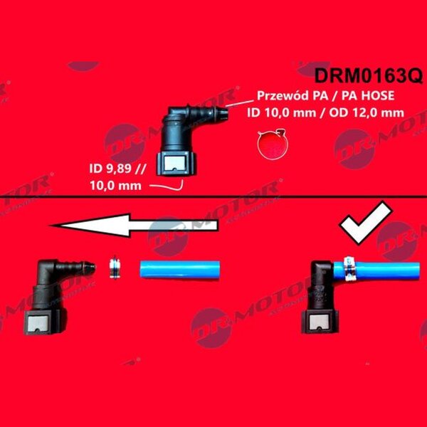 Dr.Motor Automotive DRM0163Q Schlauchverbinder, Kraftstoffschlauch