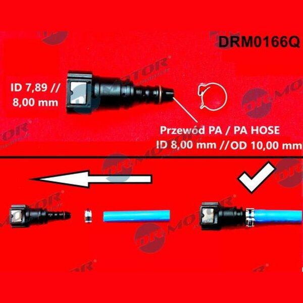 Dr.Motor Automotive DRM0166Q Schlauchverbinder, Kraftstoffschlauch