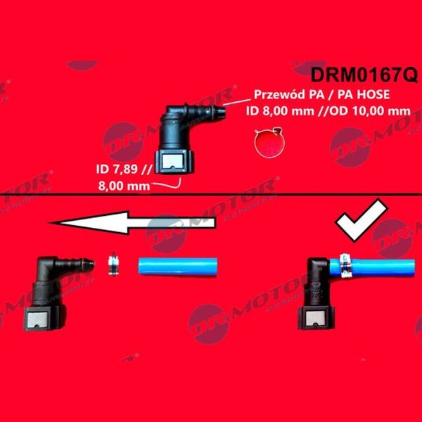Dr.Motor Automotive DRM0167Q Schlauchverbinder, Kraftstoffschlauch