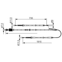 BOSCH 1 987 482 801 Seilzug, Feststellbremse