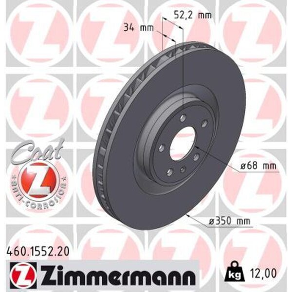ZIMMERMANN 460.1552.20 Bremsscheibe