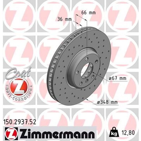 ZIMMERMANN 150.2937.52 Bremsscheibe