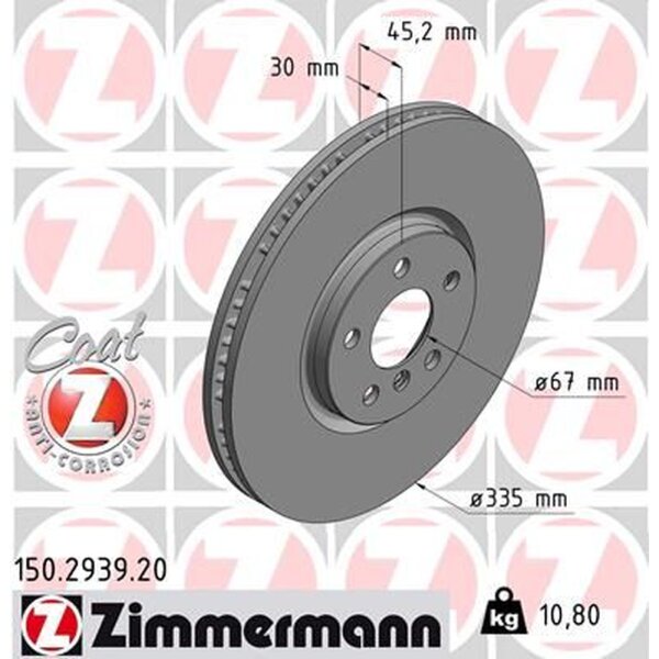 ZIMMERMANN 150.2939.20 Bremsscheibe