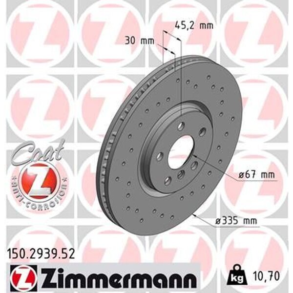 ZIMMERMANN 150.2939.52 Bremsscheibe