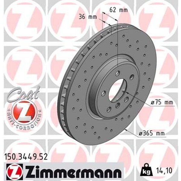 ZIMMERMANN 150.3449.52 Bremsscheibe