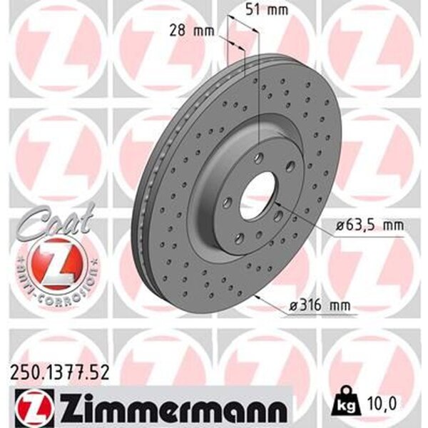 ZIMMERMANN 250.1377.52 Bremsscheibe