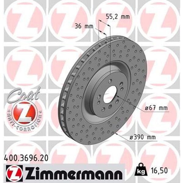 ZIMMERMANN 400.3696.20 Bremsscheibe