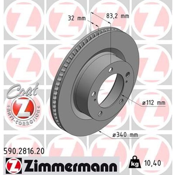 ZIMMERMANN 590.2816.20 Bremsscheibe