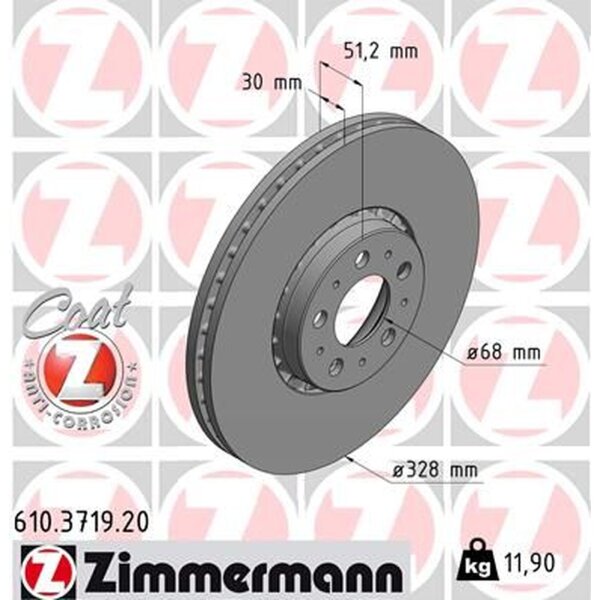 ZIMMERMANN 610.3719.20 Bremsscheibe
