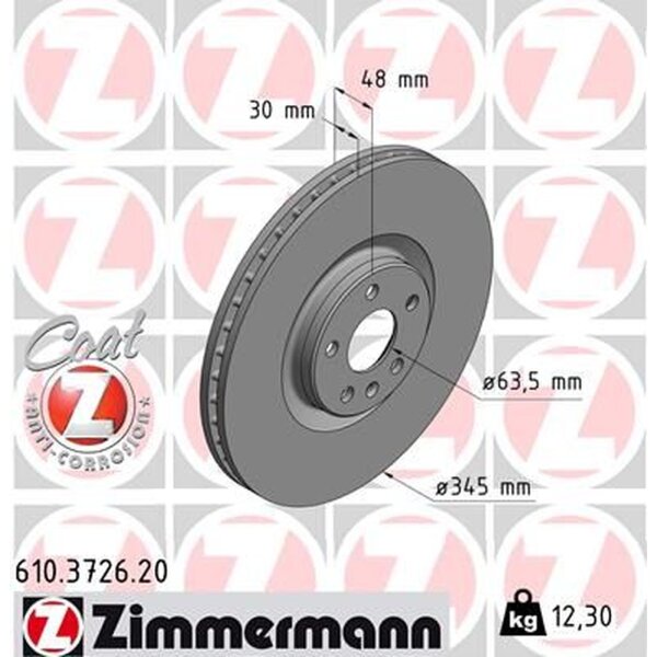 ZIMMERMANN 610.3726.20 Bremsscheibe