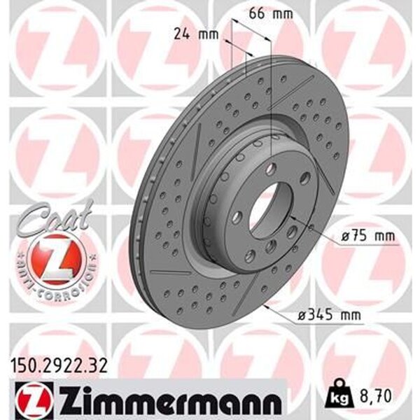 ZIMMERMANN 150.2922.32 Bremsscheibe