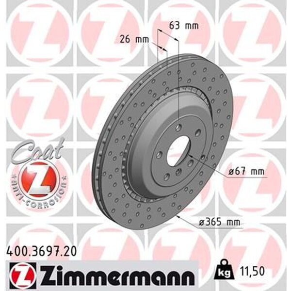 ZIMMERMANN 400.3697.20 Bremsscheibe
