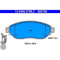 ATE 13.0460-2798.2 Bremsbelagsatz, Scheibenbremse