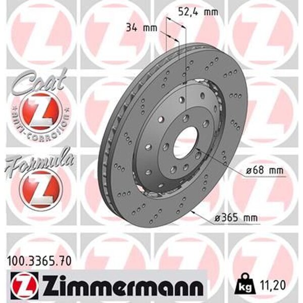 ZIMMERMANN 100.3365.70 Bremsscheibe