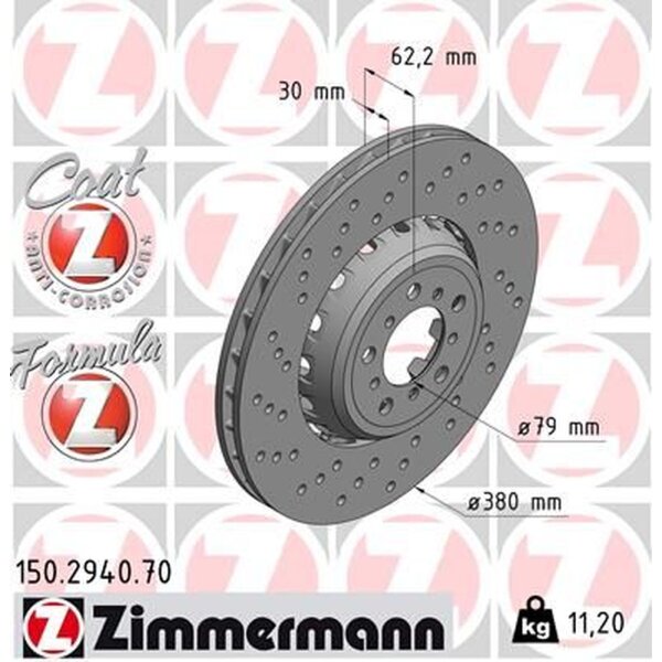 ZIMMERMANN 150.2940.70 Bremsscheibe